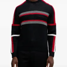 Полосатый свитер с круглым вырезом