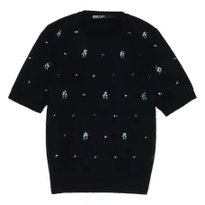 Декорированный топ с короткими рукавами Декорированный топ с короткими рукавами