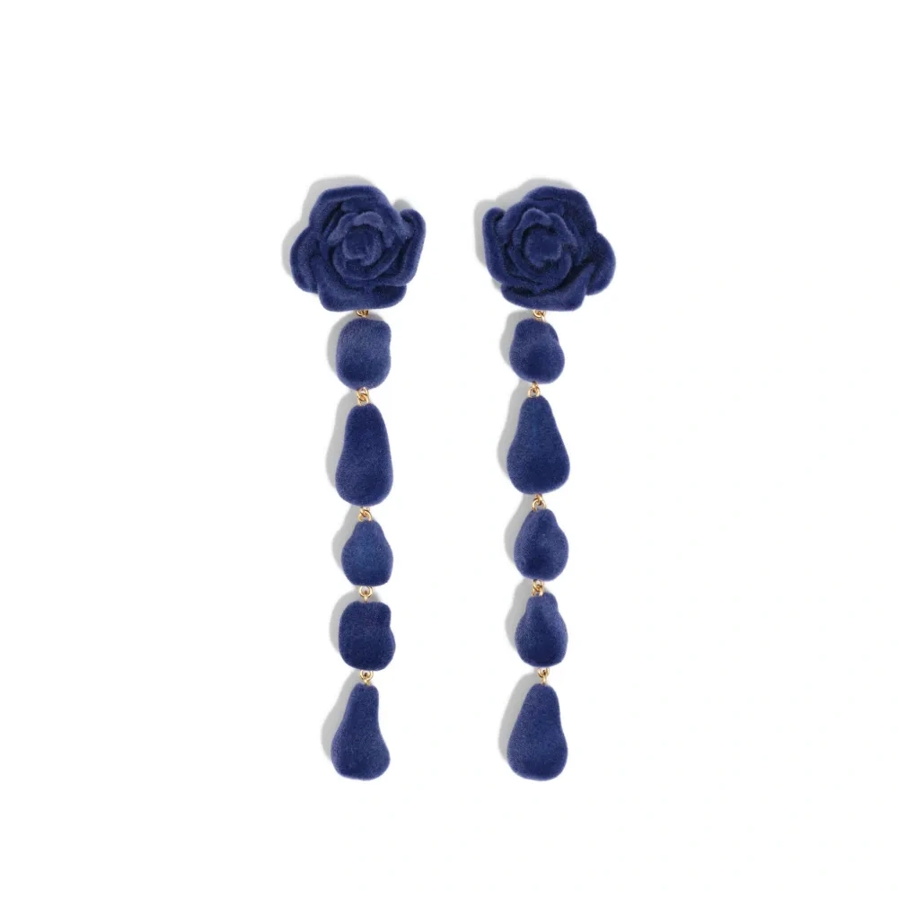Серьги-подвески в форме цветов