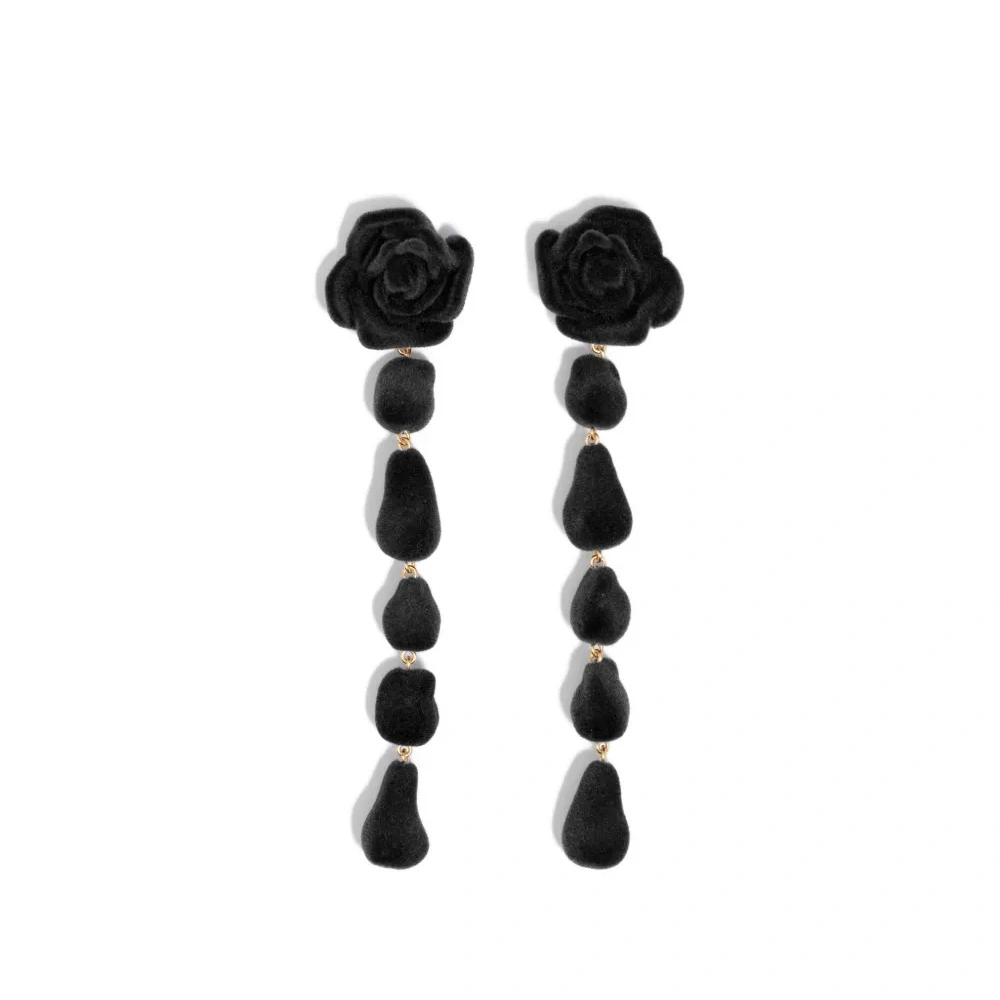 Серьги-подвески в форме цветов