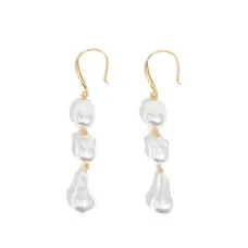 Серьги-подвески с искусственным жемчугом