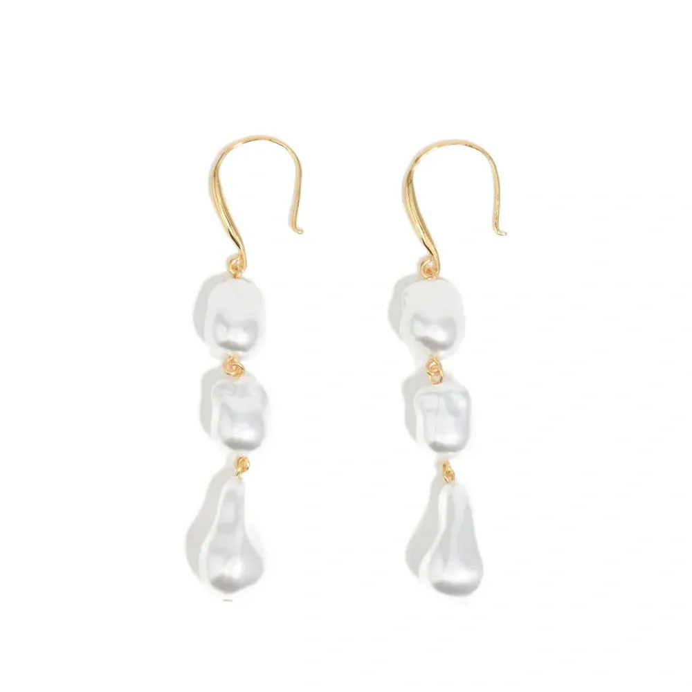 Серьги-подвески с искусственным жемчугом