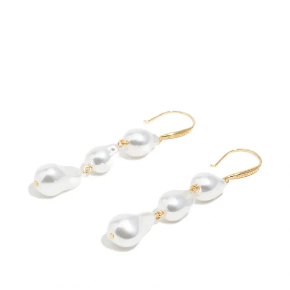 Серьги-подвески с искусственным жемчугом