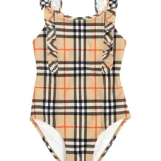 Клетчатый купальник с оборками