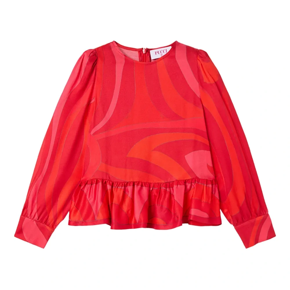 Блузка с оборками и принтом Marmo