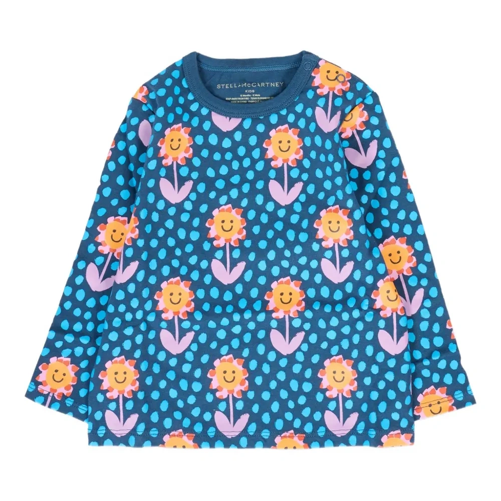 Футболка с длинными рукавами и цветочным принтом