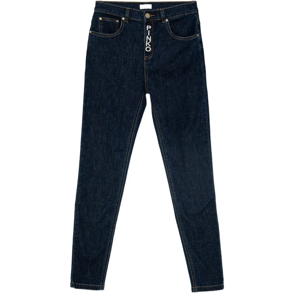 Джинсы с вышитым логотипом