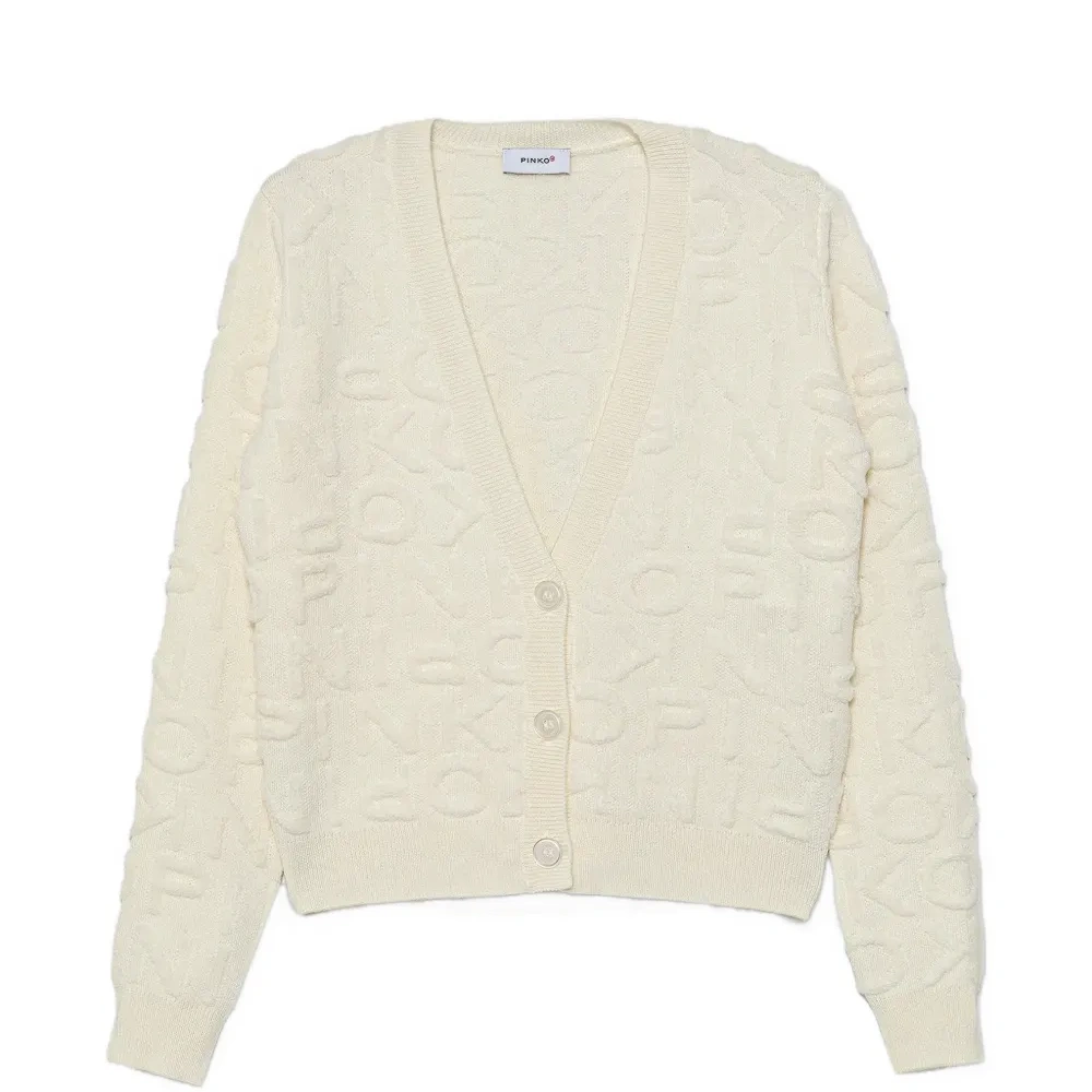 Кардиган с V-образным вырезом и логотипом