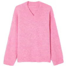 Джемпер в рубчик с V-образным вырезом