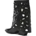 Ботинки с отделкой заклепками и каблуком 65 мм