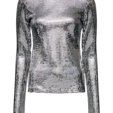 Футболка с длинными рукавами и эффектом металлик