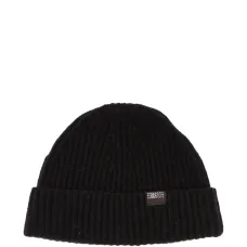 Шапка бини в рубчик с нашивкой-логотипом