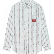 Полосатая рубашка с нашивкой