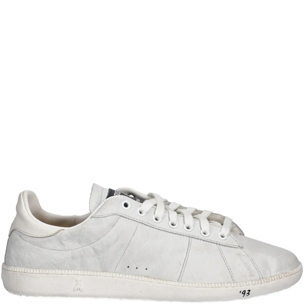 Кожаные кеды на шнуровке