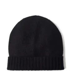 Шерстяная кашемировая шапка в рубчик