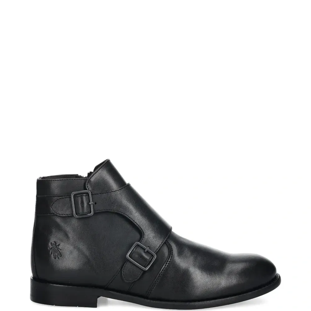 Ботинки на молнии сбоку с пряжкой