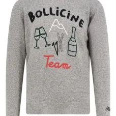 Свитер с круглым вырезом и нашивкой-логотипом