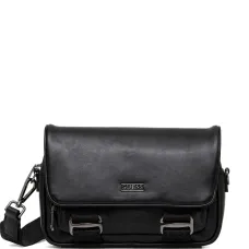 Черная сумка через плечо в форме портфеля