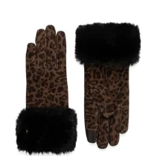 Перчатки с леопардовым принтом