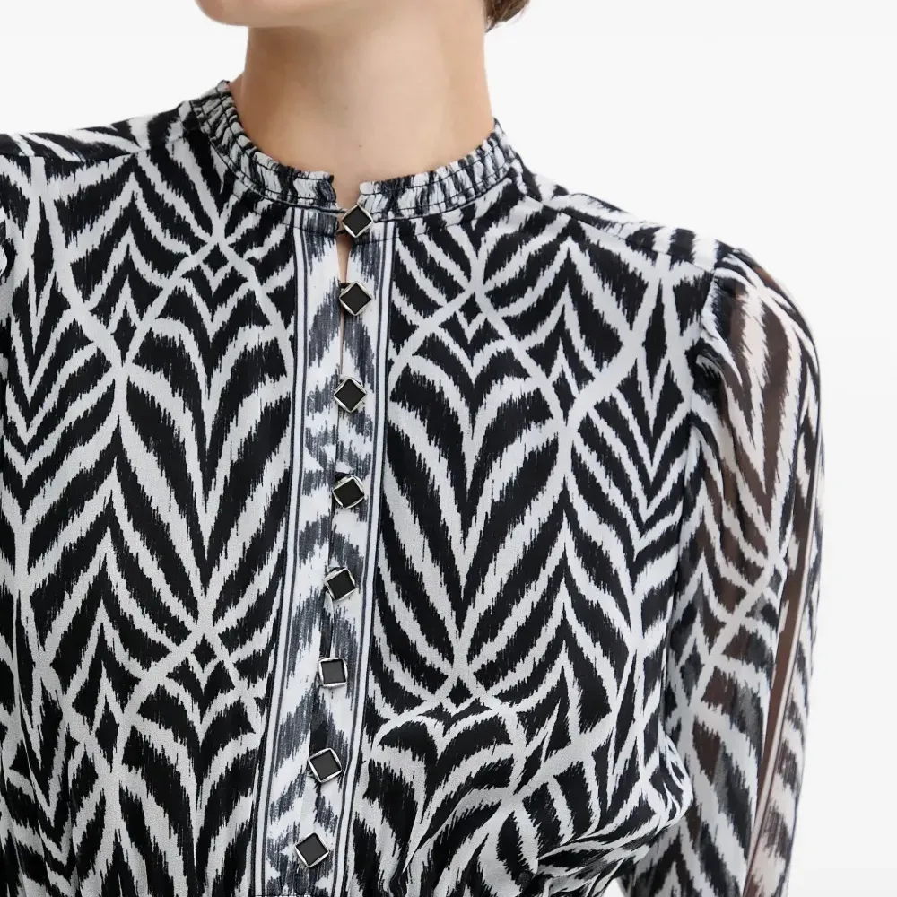 Мини-платье Nyra с принтом и пуговицами