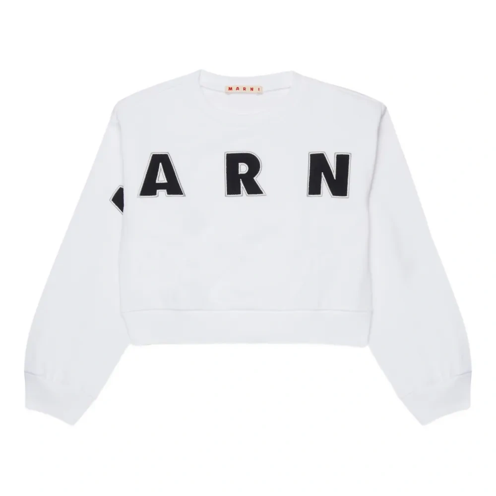 Укороченный свитшот с вышитым логотипом