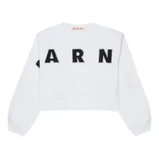 Укороченный свитшот с вышитым логотипом