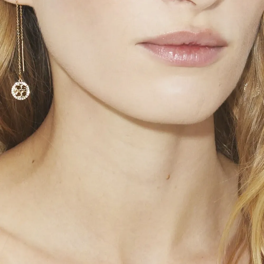 Серьги Threader с паве