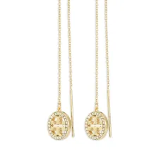 Серьги Threader с паве