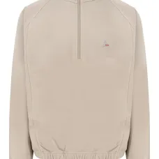 Толстовка с воротником на молнии и вышитым логотипом