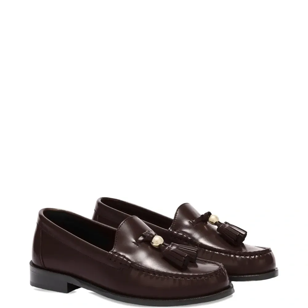 Лоферы с бахромой и эффектом брашировки