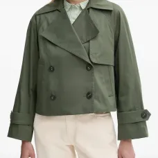 Укороченный двубортный пиджак