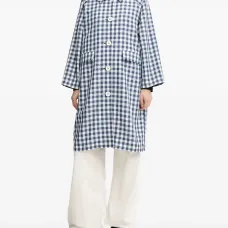 Пальто в клетку гингем