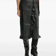 Юбка миди с запахом и оборками