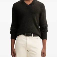 Джемпер с V-образным вырезом и длинными рукавами