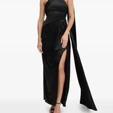 Платье макси с драпировкой