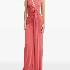 Макси-платье с вырезами и узлом