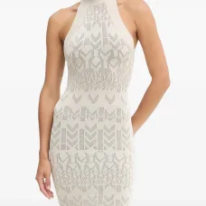 Платье мини с вырезом халтер и узором Платье мини с вырезом халтер и узором