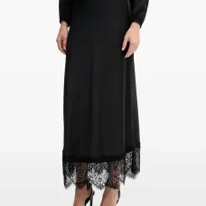 Макси-юбка с кружевной отделкой