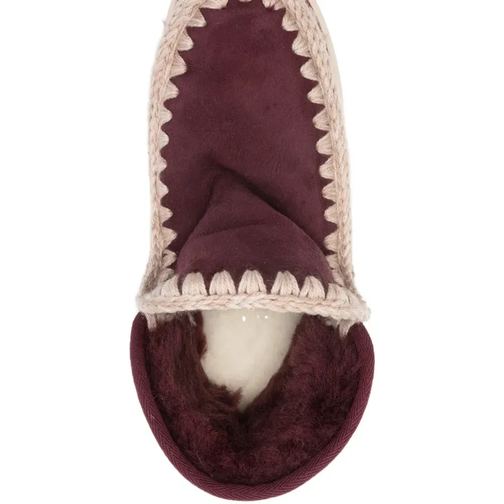 Кожаные ботильоны на овечьем меху с каблуком 35 мм