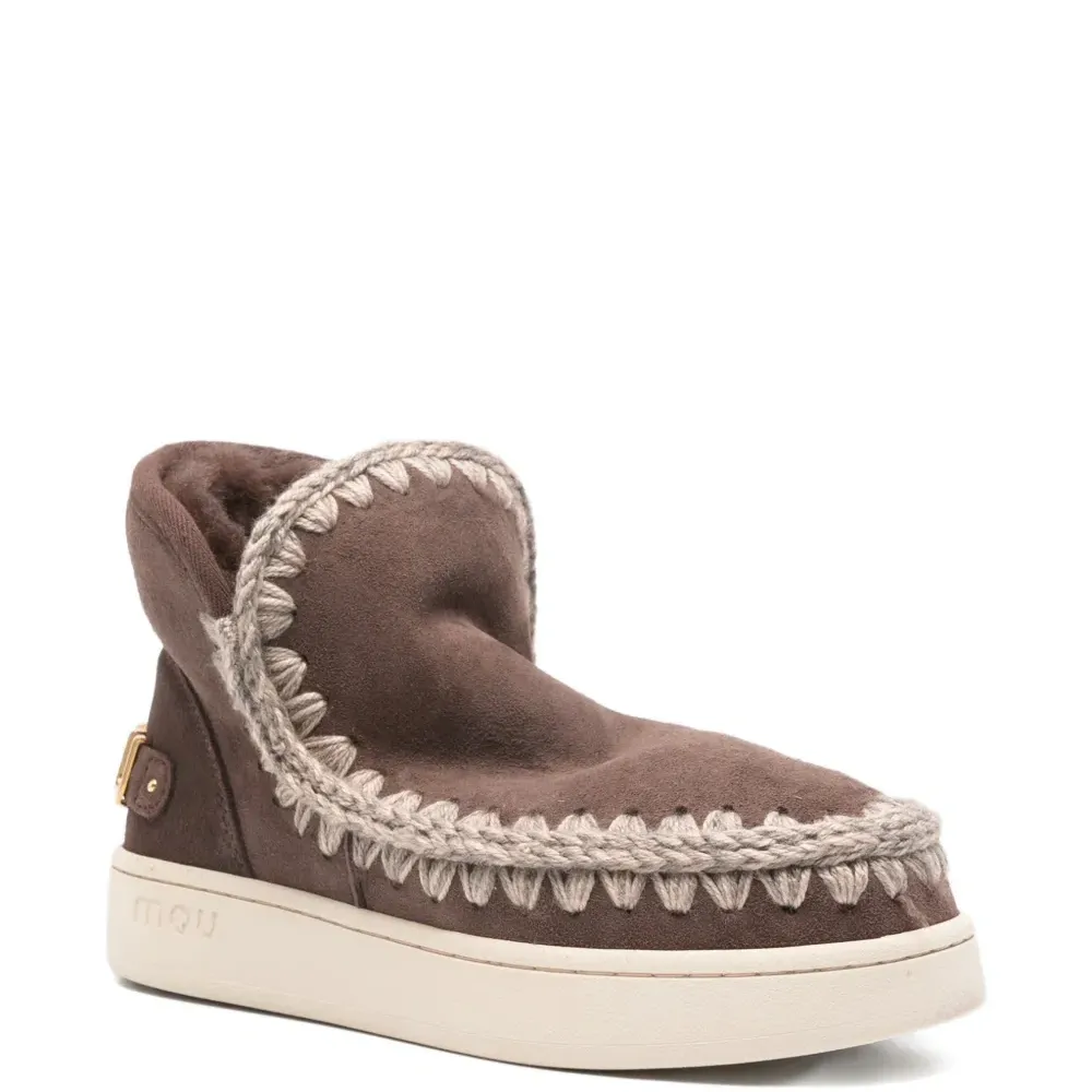 Кожаные ботильоны на овечьем меху с каблуком 35 мм Кожаные ботильоны на овечьем меху с каблуком 35 мм