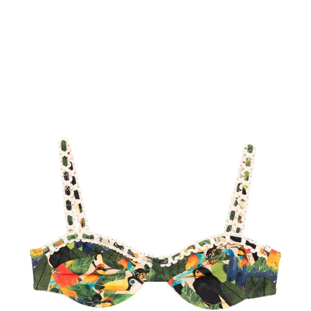 Бикини-топ с принтом птиц