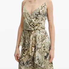 Драпированный топ Giselle со змеиным принтом Драпированный топ Giselle со змеиным принтом