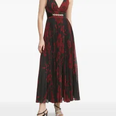 Плиссированное платье с цветочным принтом Плиссированное платье с цветочным принтом