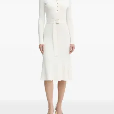 Миди-платье с застежкой на пуговицы и воротником-поло