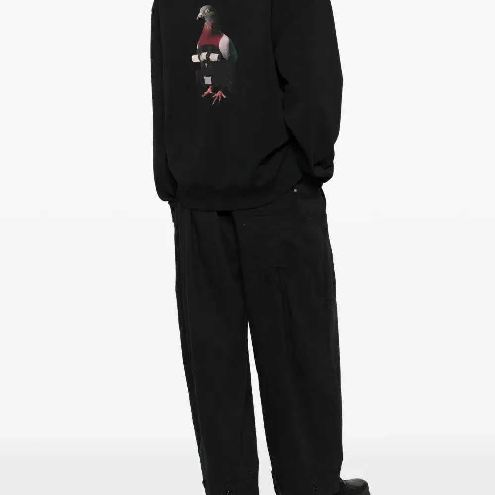 Худи с длинными рукавами и принтом голубя