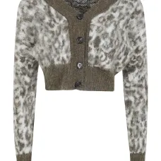 Кардиган с пуговицами и анималистичным принтом