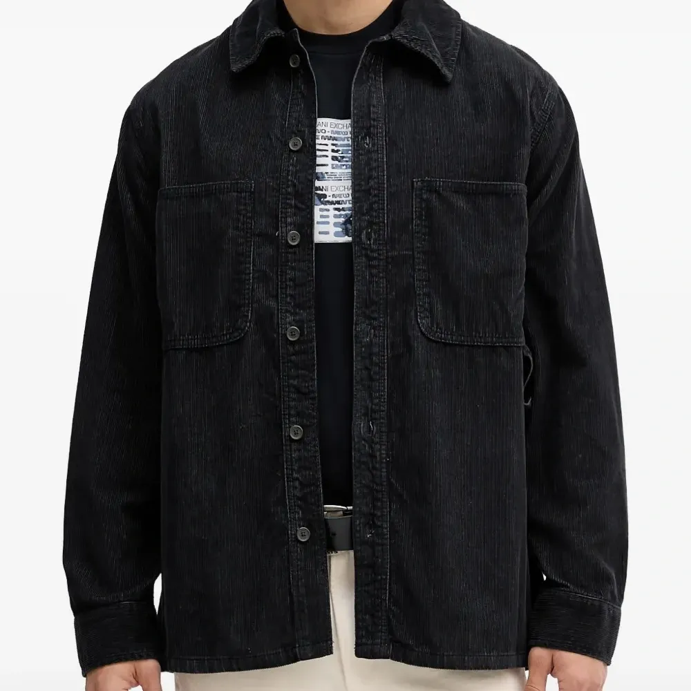 Рубашка из вельвета с карманом