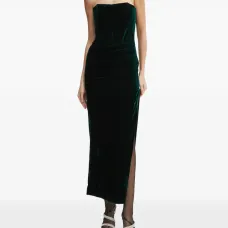 Платье без бретелек с разрезом