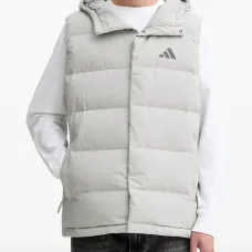 Жилет с капюшоном и принтом-логотипом