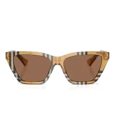 Солнцезащитные очки с геометрической оправой и тартановым узором